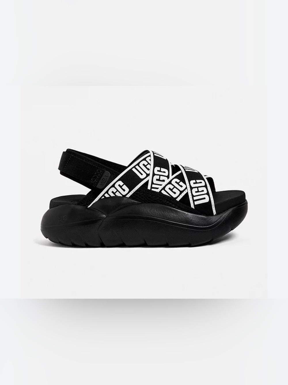 UGG LA CLOUD SLINGBACK RUNNER BLACK PLATFORM SANDAL US 8